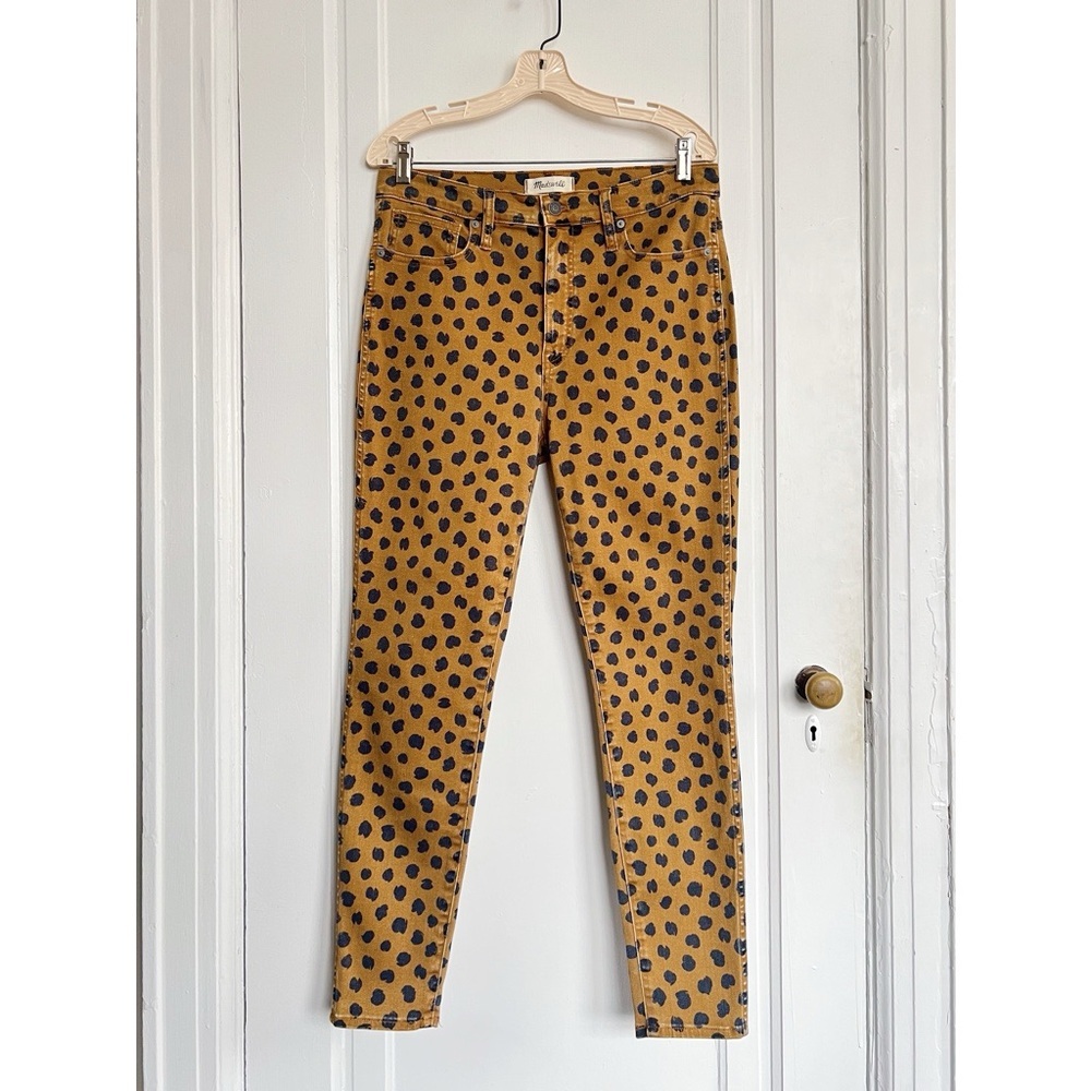 Madewell • 10" Mid-Rise Skinny Jeans in Painted Spots mustard yellow gold - Picture 2 of 12